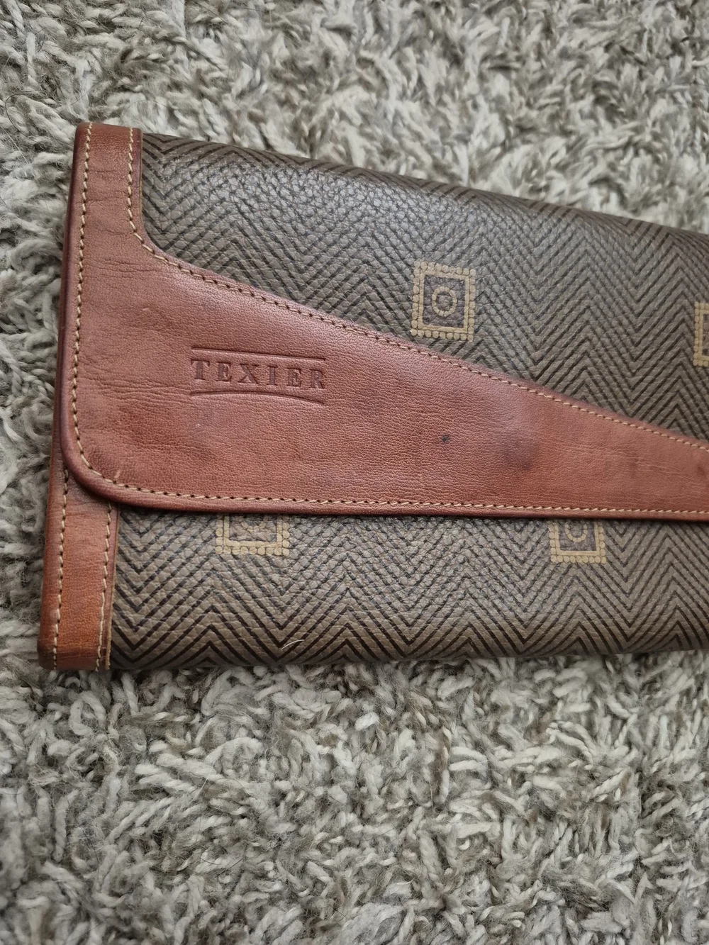💕VTG Texier Brown Leather Wallet - Made In France💕